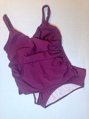 Cupshe Plum Ruched One-Piece Swimsuit